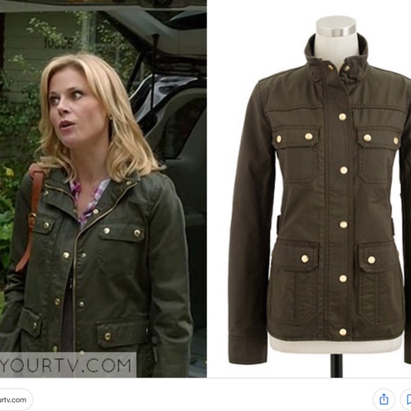 j crew downtown field jacket green